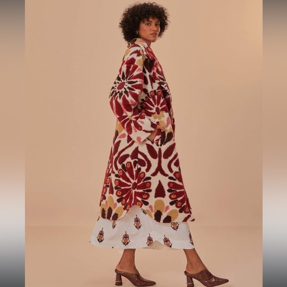 NWT Farm Rio Ainika Flowers Fleece Coat - Picture 3 of 7